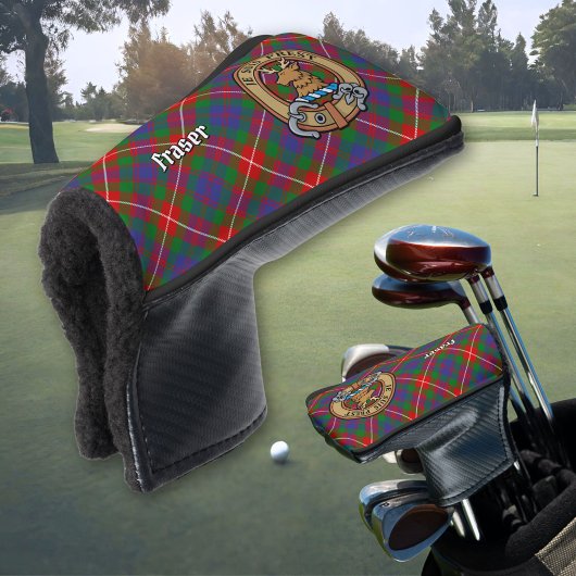 Clan Fraser von Lovat Wappen über Tartan Golf Headcover