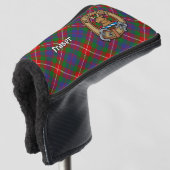 Clan Fraser von Lovat Wappen über Tartan Golf Headcover (3/4 Vorderseite)
