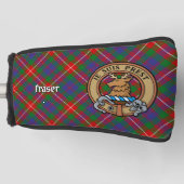 Clan Fraser von Lovat Wappen über Tartan Golf Headcover (Vorderseite)