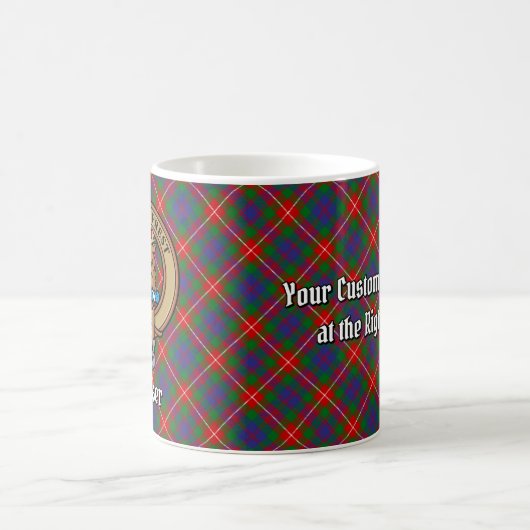 Clan Fraser von Lovat Wappen über Tartan Kaffeetasse (Mittel)