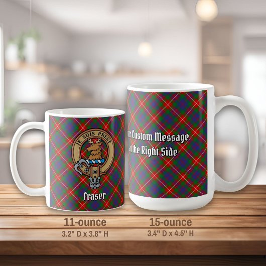 Clan Fraser von Lovat Wappen über Tartan Kaffeetasse