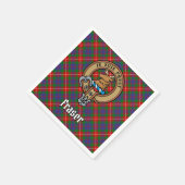 Clan Fraser von Lovat Wappen über Tartan Serviette (Ecke)