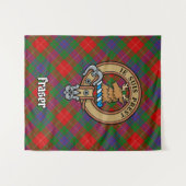 Clan Fraser von Lovat Wappen über Tartan Wandteppich (Vorderseite (Horizontal))