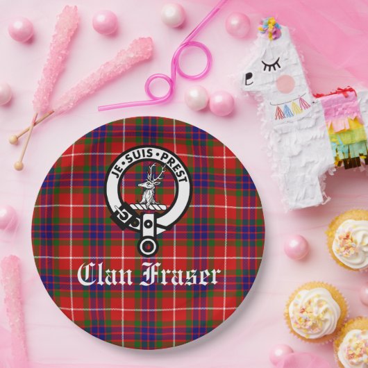 Clan Fraser Wappen Abzeichen Tartan individuell an Pappteller (Party)