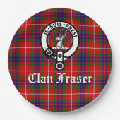 Clan Fraser Wappen Abzeichen Tartan individuell an Pappteller (Vorderseite)