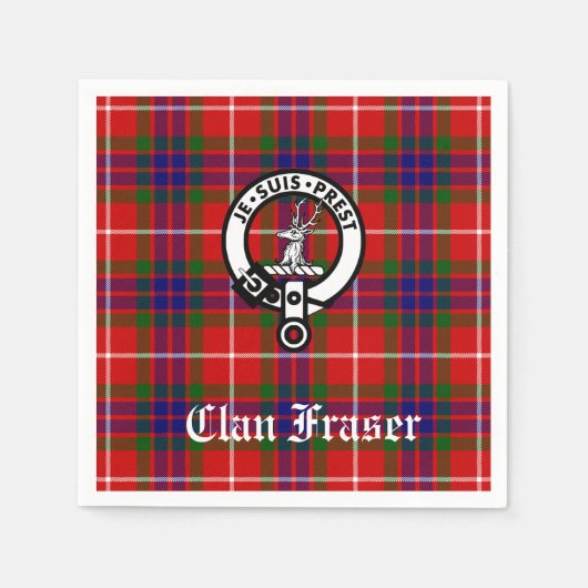 Clan Fraser Wappen Abzeichen Tartan individuell an Serviette (Vorderseite)