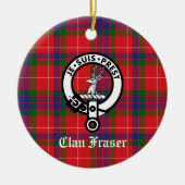 Clan Fraser Wappen Abzeichen & Tartan individuell  Keramik Ornament (Vorne)