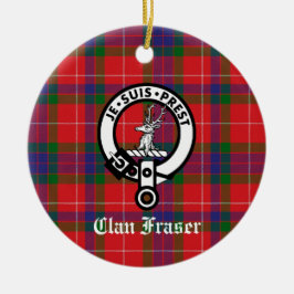 Clan Fraser Wappen Abzeichen & Tartan individuell Keramik Ornament