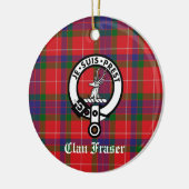 Clan Fraser Wappen Abzeichen & Tartan individuell  Keramik Ornament (Links)