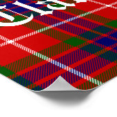 Clan Fraser Wappen Abzeichen und Tartan Art Print Poster (Ecke)