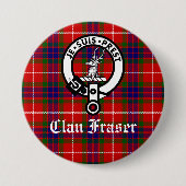 Clan Fraser Wappen Abzeichen und Tartan Button (Vorderseite)