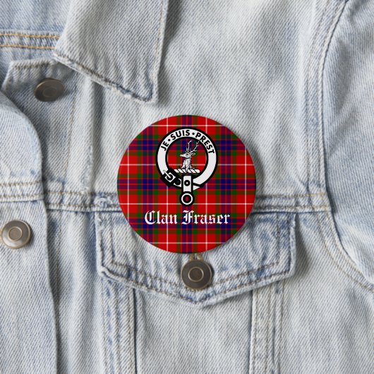 Clan Fraser Wappen Abzeichen und Tartan Button (Beispiel)