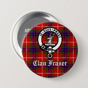 Clan Fraser Wappen Abzeichen und Tartan Button