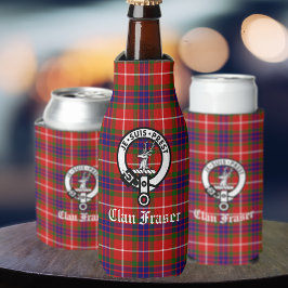 Clan Fraser Wappen Abzeichen und Tartan Flaschenkühler