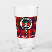 Clan Fraser Wappen Abzeichen und Tartan Glas (Vorderseite)