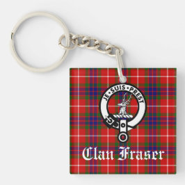 Clan Fraser Wappen Abzeichen und Tartan Schlüsselanhänger