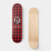Clan Fraser Wappen Abzeichen und Tartan Skateboard (Vorderseite)