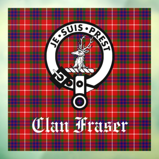 Clan Fraser Wappen Abzeichen und Tartan Window Clo Fensteraufkleber (Blatt 3)