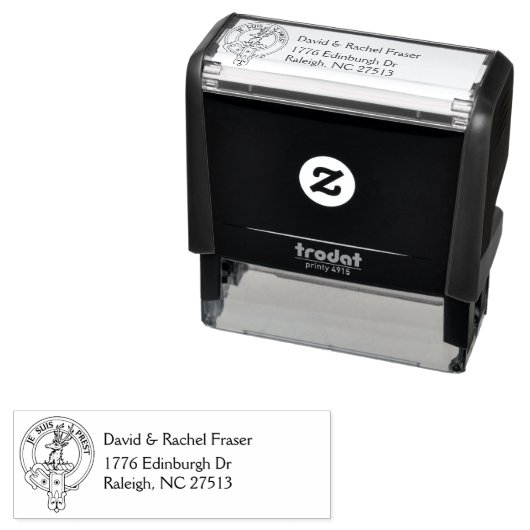 Clan Fraser Wappen & Address Self-Inking Briefmark Permastempel (Beispiel)