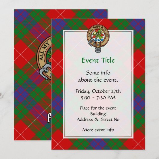 Clan Fraser Wappen Einladung (Vorne/Hinten)