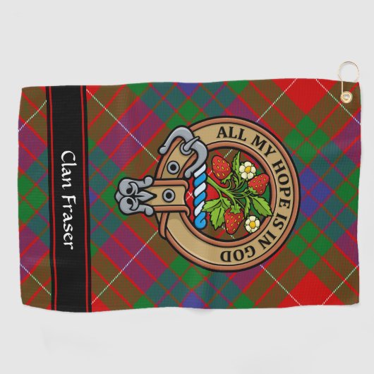 Clan Fraser Wappen Golfhandtuch (Horizontal)