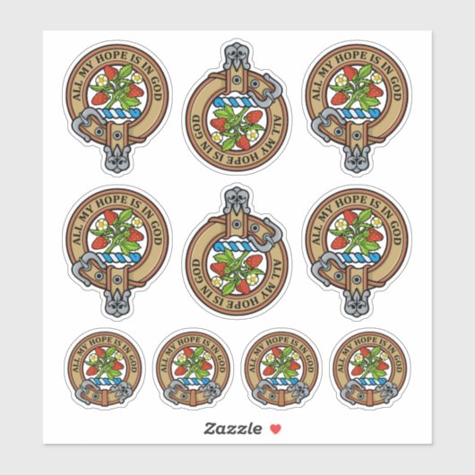 Clan Fraser Wappen Sticker Set (Blatt)