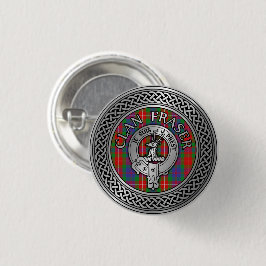 Clan Fraser Wappen & Tartan Knot Button