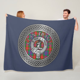 Clan Fraser Wappen & Tartan Knot Fleece Blanket