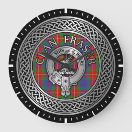 Clan Fraser Wappen & Tartan Knot Large Clock Große Wanduhr