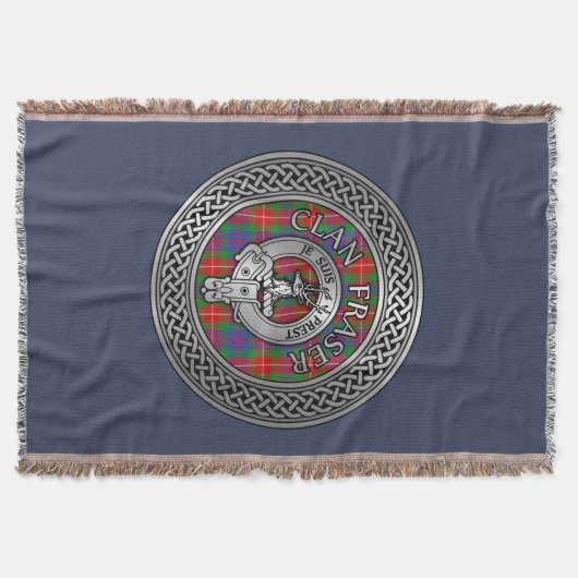 Clan Fraser Wappen & Tartan Knot Throw Blanket Decke (Vorderseite)