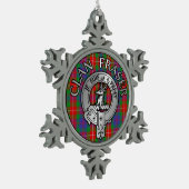 Clan Fraser Wappen & Tartan Schneeflocken Zinn-Ornament (Links)