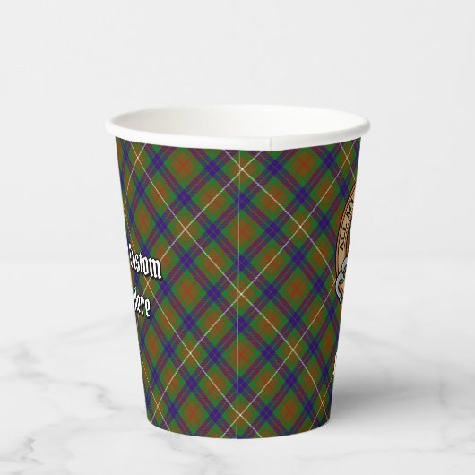 Clan Fraser Wappen über die Jagd auf Tartan Papier Pappbecher (Rechts)