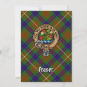 Clan Fraser Wappen über die Jagd Tartan Einladung (Rückseite)