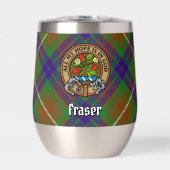 Clan Fraser Wappen über Jagd auf Tartan (Vorderseite)