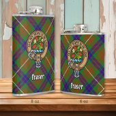 Clan Fraser Wappen über Jagd auf Tartan Flachmann