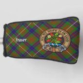 Clan Fraser Wappen über Jagd auf Tartan Golf Headcover (Vorderseite)