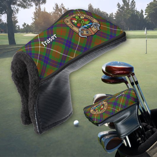 Clan Fraser Wappen über Jagd auf Tartan Golf Headcover