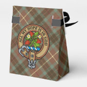 Clan Fraser Wappen über Jagd gewitterter Tartan Geschenkschachtel (Rückseite)