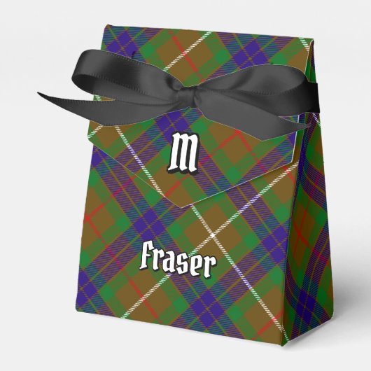 Clan Fraser Wappen über Jagd Tartan Gevor Box Geschenkschachtel (Vorderseite)