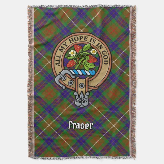 Clan Fraser Wappen über Jagdtartan Decke (Vorderseite Vertikal)