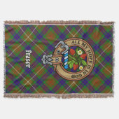 Clan Fraser Wappen über Jagdtartan Decke (Vorderseite)