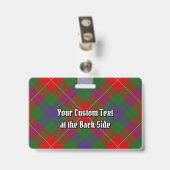 Clan Fraser Wappen über Tartan Ausweis (Rückseite mit Clip)