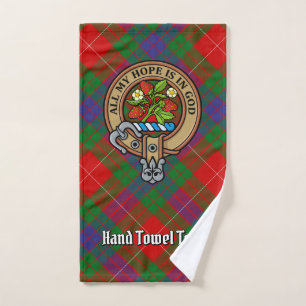 Clan Fraser Wappen über Tartan Badhandtuch Set