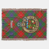 Clan Fraser-Wappen über Tartan Decke (Vorderseite)