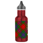 Clan Fraser Wappen über Tartan Edelstahlflasche (Links)