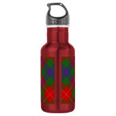 Clan Fraser Wappen über Tartan Edelstahlflasche (Rückseite)