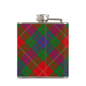 Clan Fraser Wappen über Tartan Flachmann (Rückseite)
