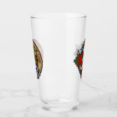 Clan Fraser Wappen über Tartan Glas (Links)