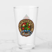 Clan Fraser Wappen über Tartan Glas (Vorderseite)