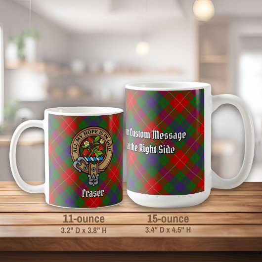 Clan Fraser Wappen über Tartan Kaffeetasse